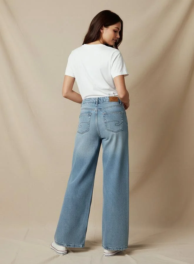 لي كوبر جينز لي كوبر واسع الساق بخصر مرن